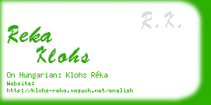 reka klohs business card